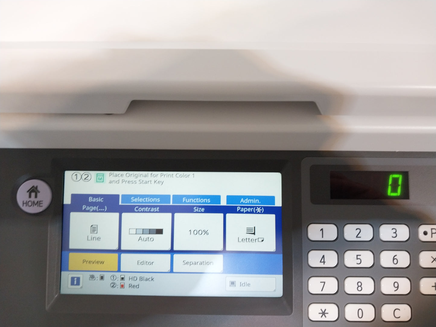 Riso MH9450 Two-Color/Single-Pass Digital Duplicator with Black Drum, Red Drum and Stand!