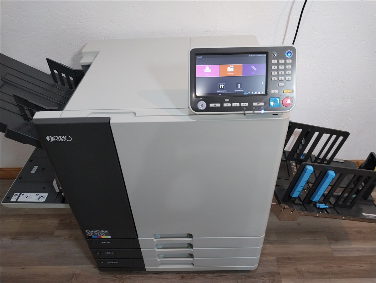 Riso ComColor GD7330 Full Color Inkjet Printer with Stacking Tray. Only 92K Total Prints!