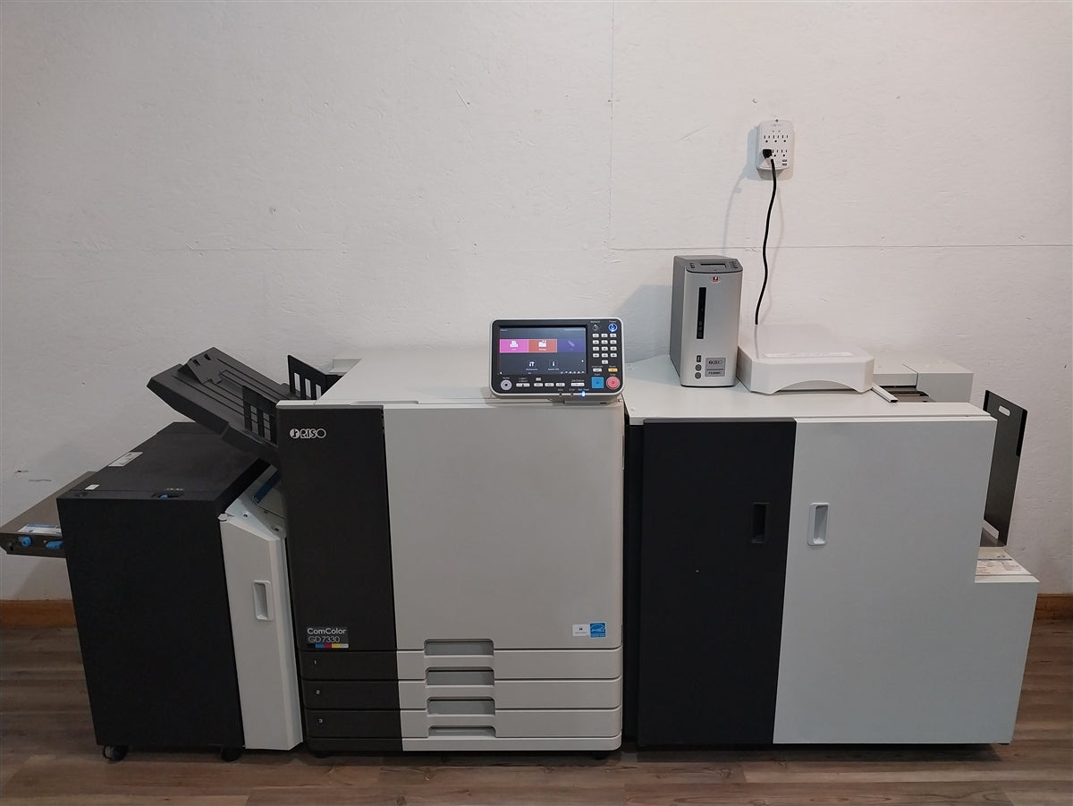 Riso ComColor GD7330 Full Color Inkjet Printer with Envelope Wrapping Finisher and Fiery Controller