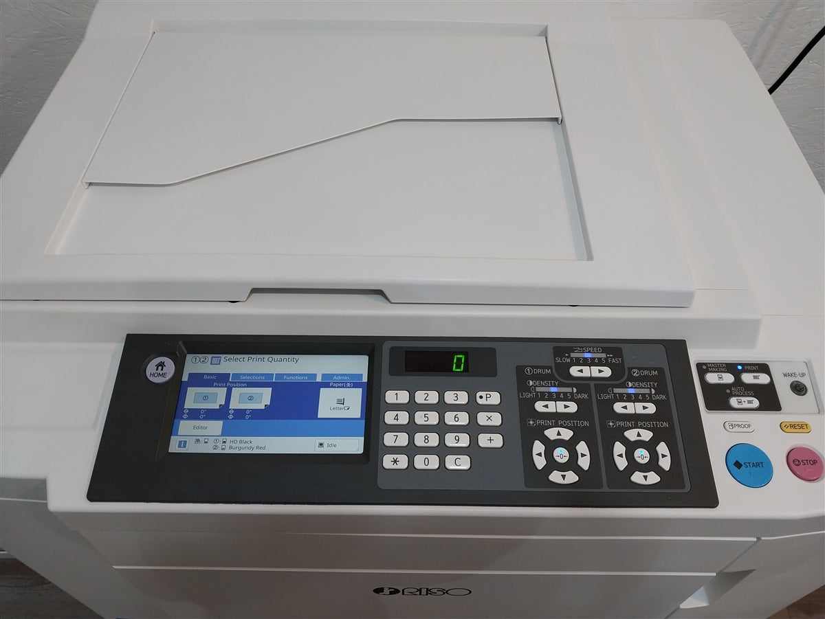 Riso MF9450 2-Color/1-Pass Digital Duplicator with Network Print and 3 Print Cylinders!