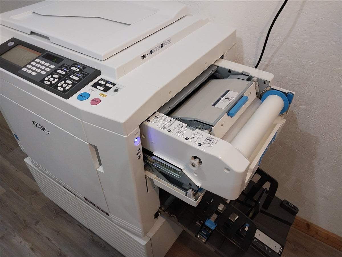 Riso MF9450 2-Color/1-Pass Digital Duplicator with Network Print and 3 Print Cylinders!
