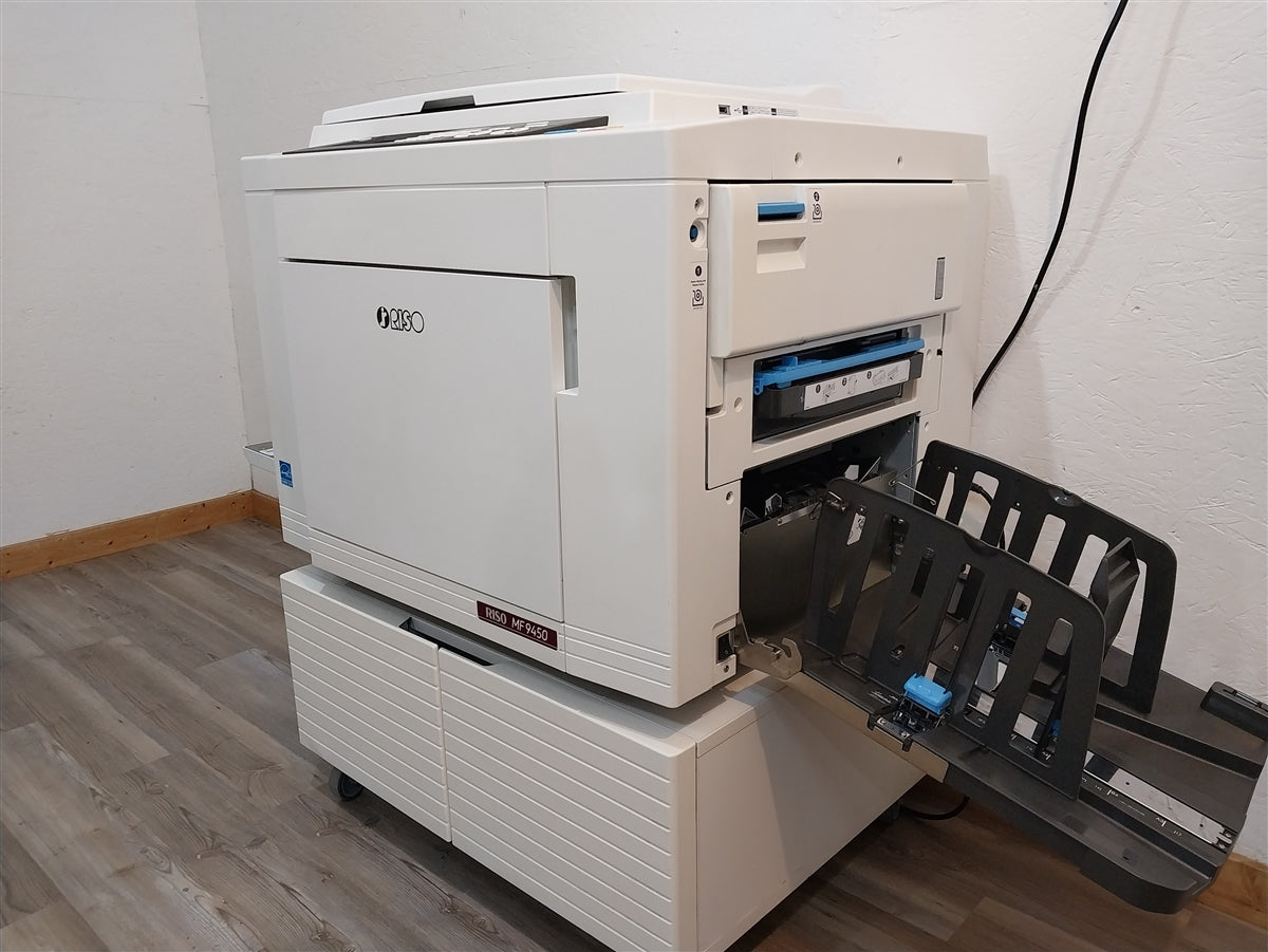 Riso MF9450 2-Color/1-Pass Digital Duplicator with Network Print and 3 Print Cylinders!