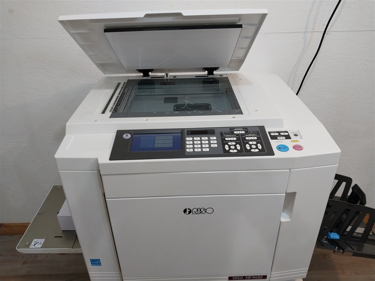 Riso MF9450 2-Color/1-Pass Digital Duplicator with Network Print and 3 Print Cylinders!