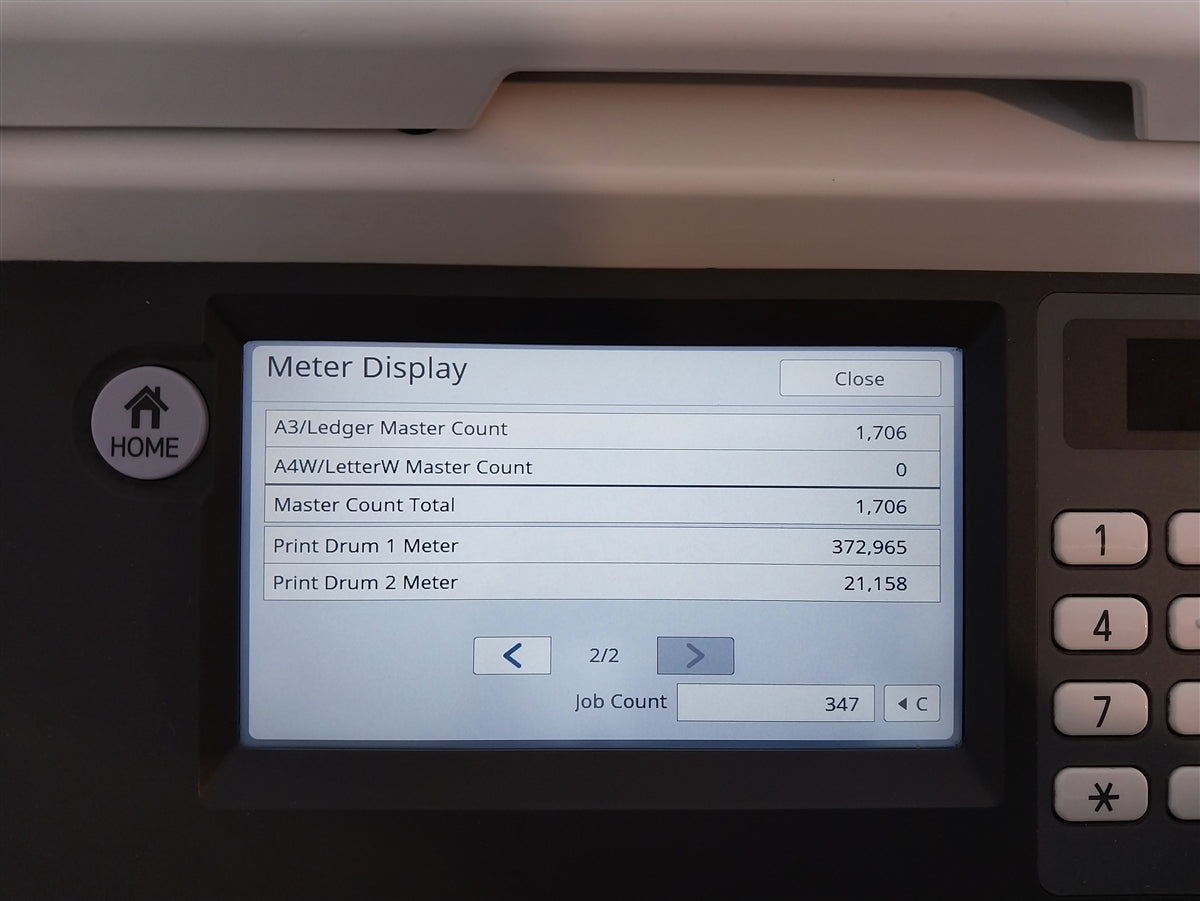 Riso MF9450 2-Color/1-Pass Digital Duplicator with Network Print and 3 Print Cylinders!