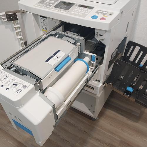 Riso SF5130 Digital Duplicator with USB Print, Black Drum and Stand. Only 9K Prints!