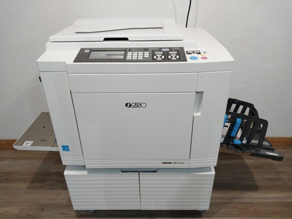 Riso MH9450 Two-Color/Single-Pass Digital Duplicator with Black Drum, Red Drum and Stand!