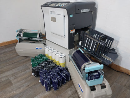 Duplo DP-X850 Digital Duplicator with Three Print Cylinders, Extra Supplies and Stand. Only 130K Total Prints!
