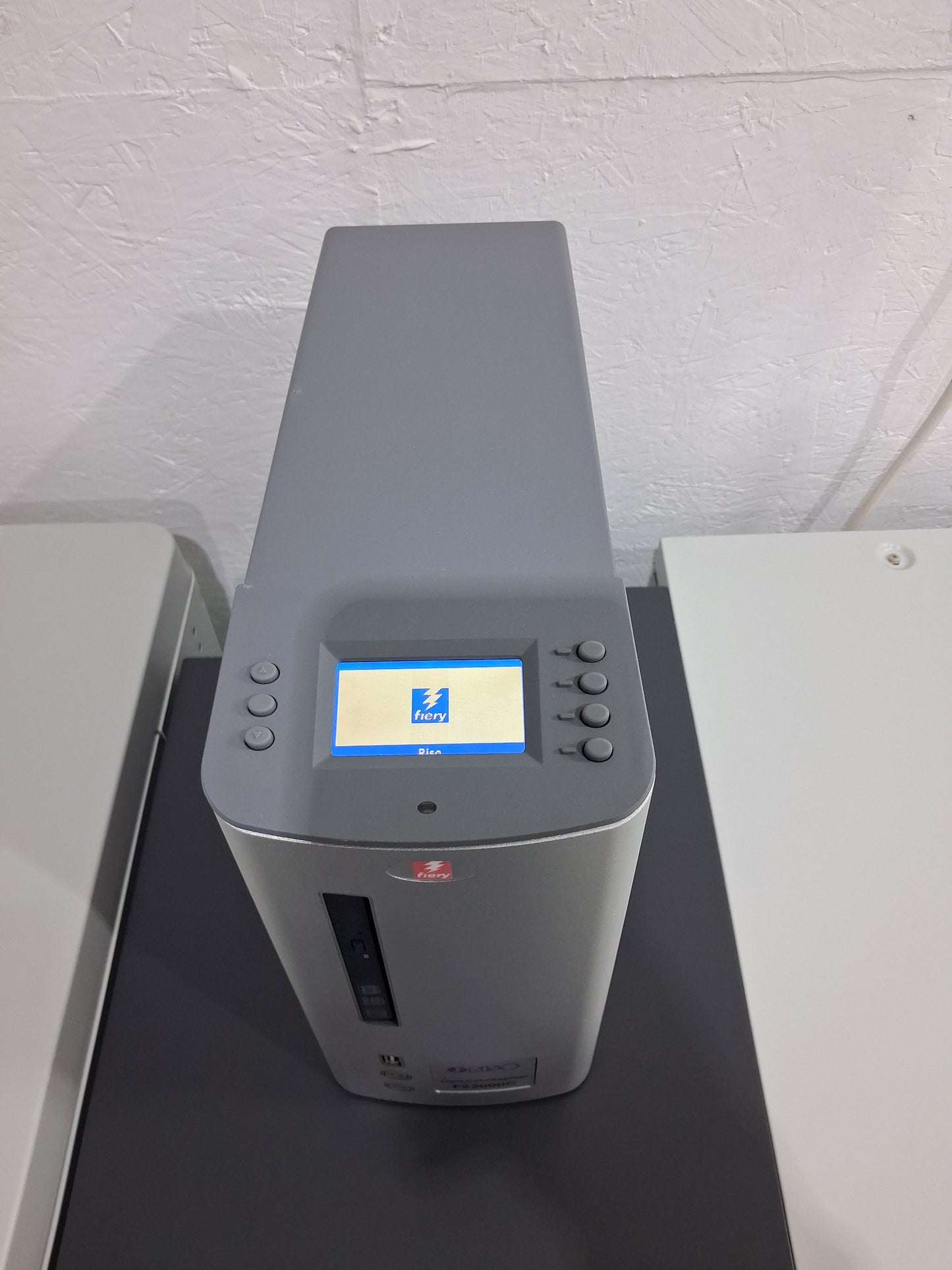 New Riso ComColor GD7330 Full Color Inkjet Printer with a New Fiery Controller, High-Capacity Feeder and High-Capacity Stacker