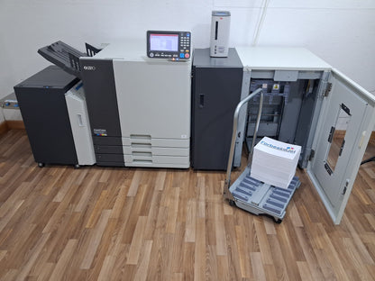 New Riso ComColor GD7330 Full Color Inkjet Printer with a New Fiery Controller, High-Capacity Feeder and High-Capacity Stacker