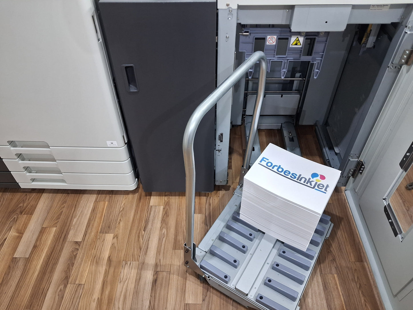 New Riso ComColor GD7330 Full Color Inkjet Printer with a New Fiery Controller, High-Capacity Feeder and High-Capacity Stacker