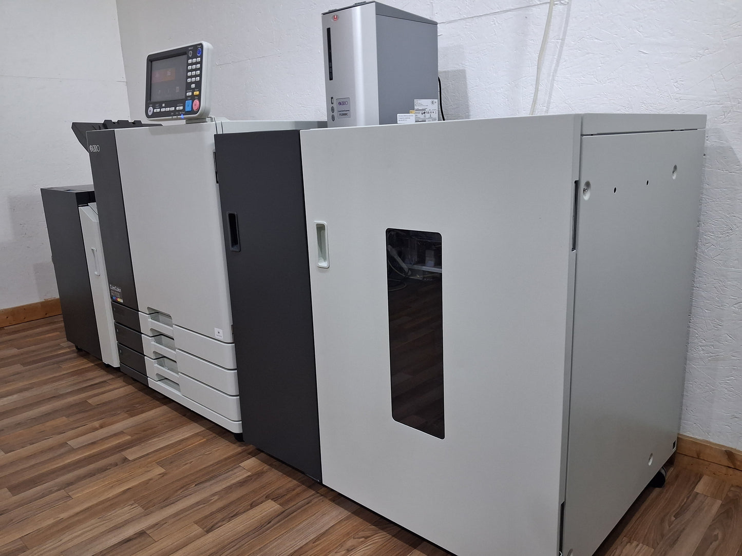New Riso ComColor GD7330 Full Color Inkjet Printer with a New Fiery Controller, High-Capacity Feeder and High-Capacity Stacker