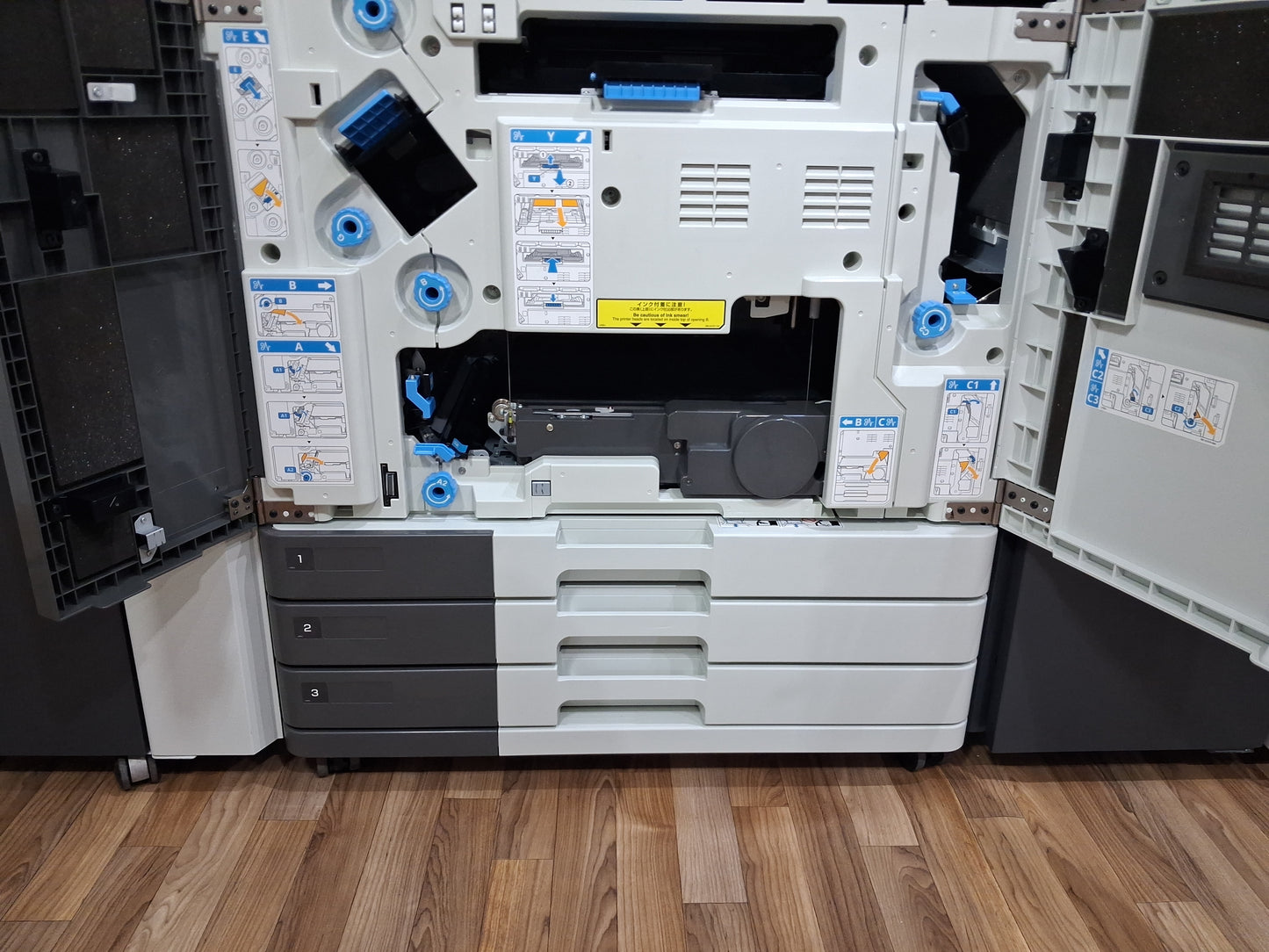 Riso ComColor GL7430 Full Color Inkjet Printer with a High-Capacity Feeder, High-Capacity Stacker, Face Down Finisher and Fiery Controller