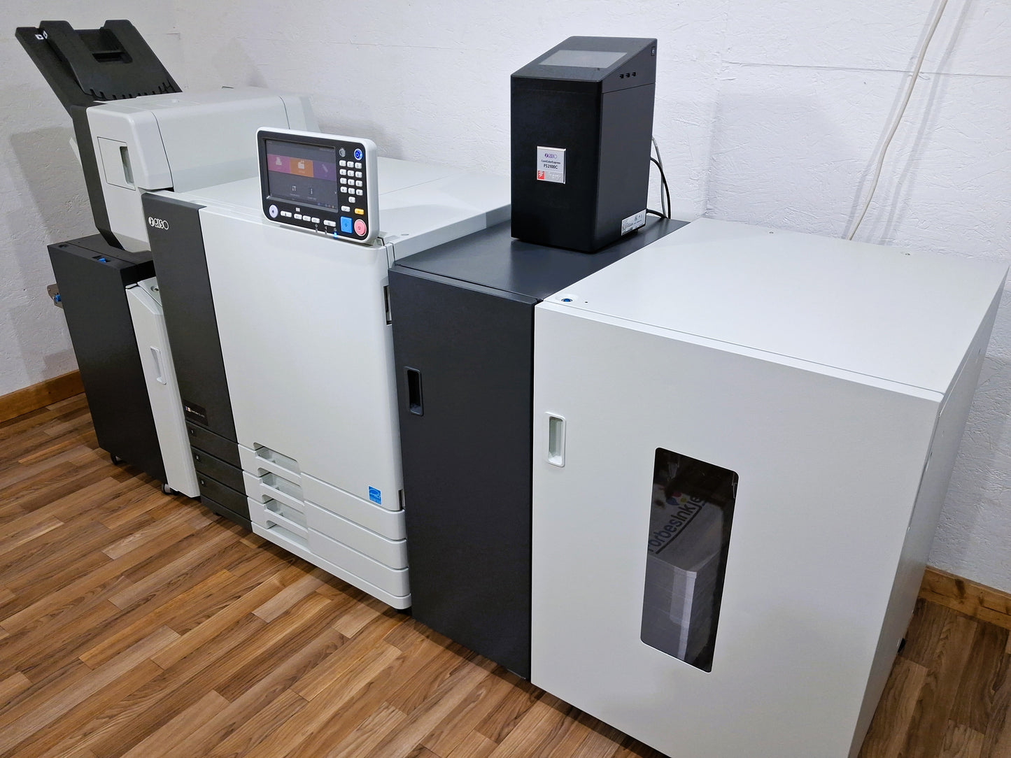 Riso ComColor GL7430 Full Color Inkjet Printer with a High-Capacity Feeder, High-Capacity Stacker, Face Down Finisher and Fiery Controller