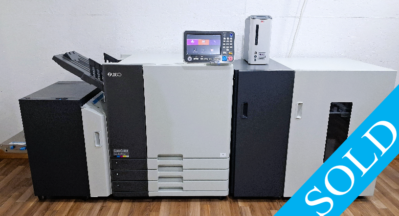 New Riso ComColor GD7330 Full Color Inkjet Printer with a New Fiery Controller, High-Capacity Feeder and High-Capacity Stacker
