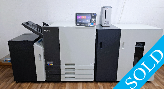 New Riso ComColor GD7330 Full Color Inkjet Printer with a New Fiery Controller, High-Capacity Feeder and High-Capacity Stacker