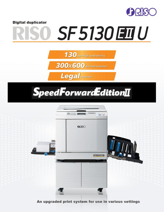 Riso SF5450 Digital Duplicator with Black Print Cylinder. Only 47K Total Prints!