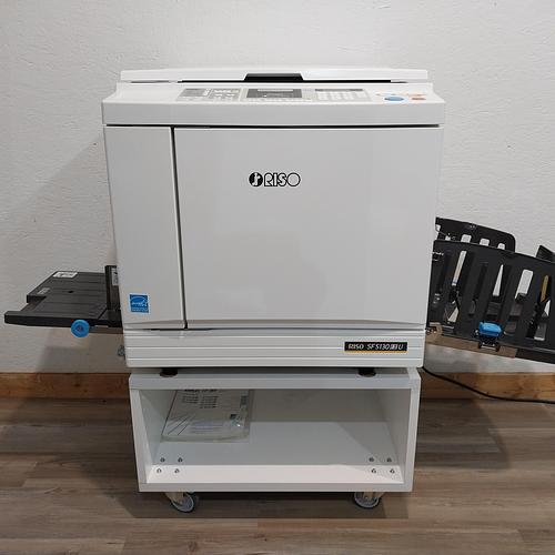 Riso SF5130 Digital Duplicator with USB Print, Black Drum and Stand. Only 93K Prints!