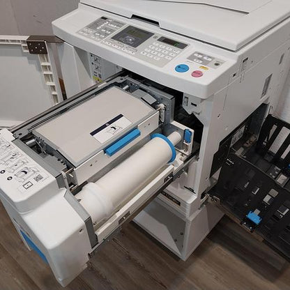 Riso SF5130 Digital Duplicator with USB Print, Black Drum and Stand. Only 93K Prints!